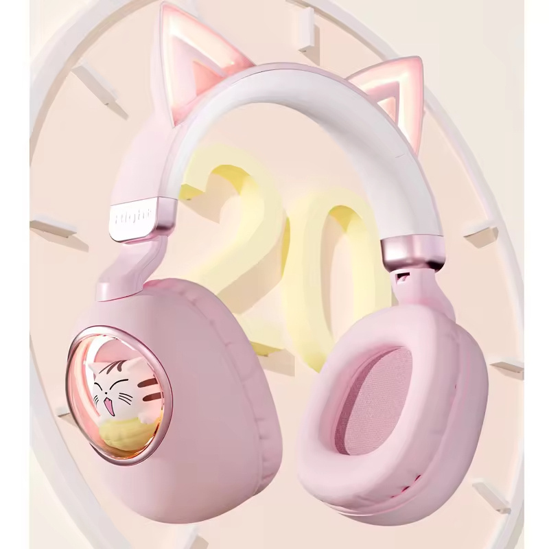 MS-B5 Cat Ear Headphones Earphone Cute Cat Ear Girl Gift Led Cat Ear Headphone Wireless Stereo Sound Headphones For Kid