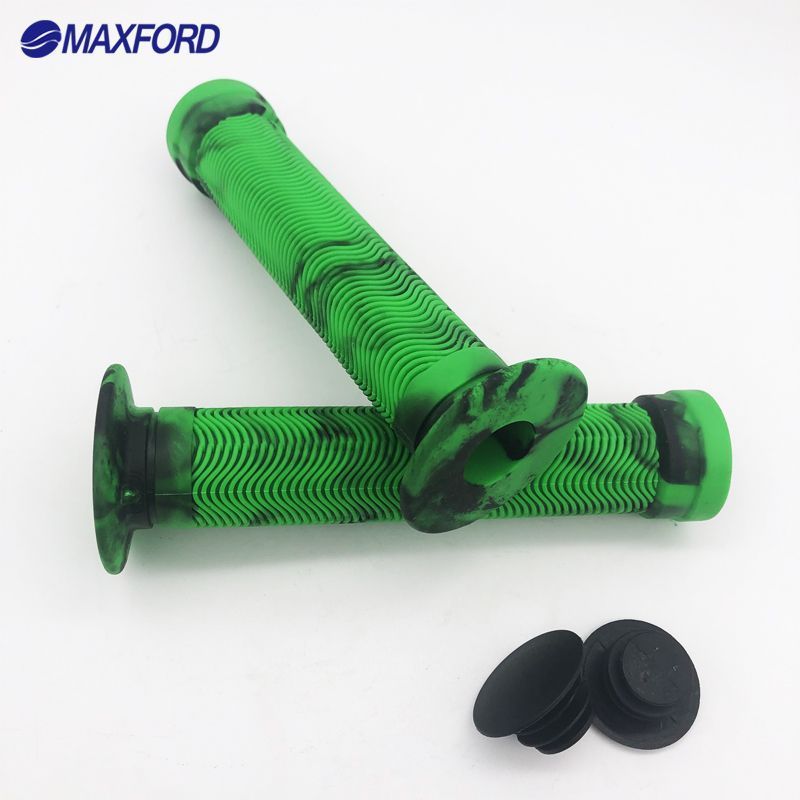 MAXFORD 150mm Bicycle Handle Grip Black-Green Non-Slip Bicycle Grips MTB Mountain Bike Handlebar Grip Bike Parts