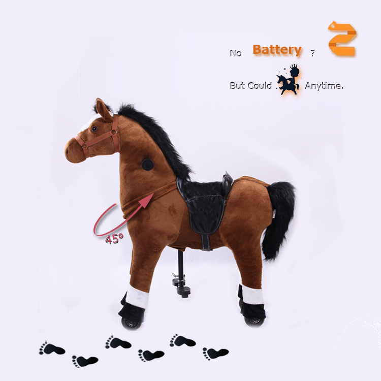 Ride on car toys to kids play horse riding game at home, the life size stuffed animal horse toy could walk