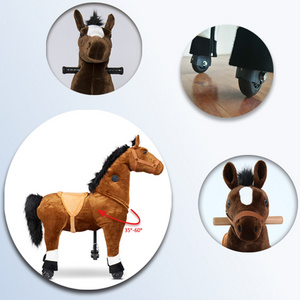 Ride on car toys to kids play horse riding game at home, the life size stuffed animal horse toy could walk