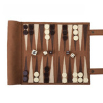 Factory Customized Leather Roll-Up Travel Backgammon Board Chess Board