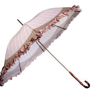 PRINCESS UMBRELLAS WITH CROOK BAMBOO UMBRELLA,FASHION COLOR FRAME PRINCESS LACE DESIGN,SUPERLIHGT