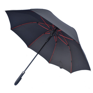 25"AUTOMATIC STRONG WINDPROOF CUSTOM UMBRELLA WITH RED FIBERGLASS RIBS