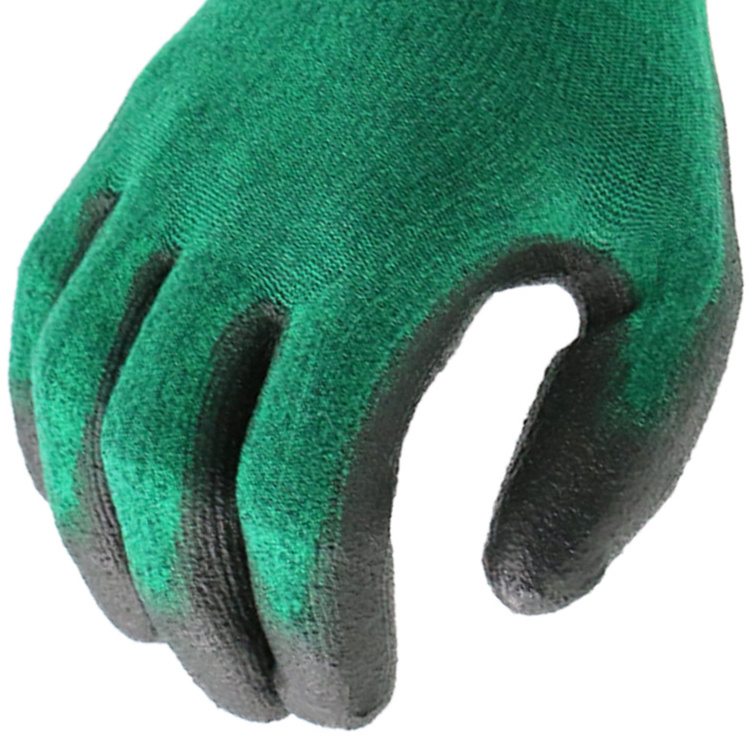 MaxiPact New Technology bamboo fiber fabric spandex pu palm coated New construction safety glove