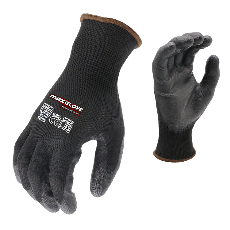 MaxiPact PU coated oil resistant washable with custom logo safety work gloves