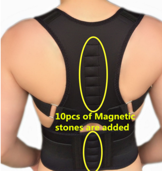 Neoprene Magnetic Posture Corrector Bad Back Support Lumbar Belt Shoulder Brace