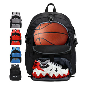 Men women black grey yellow basketball sport bag soccer backpack with shoe compartment