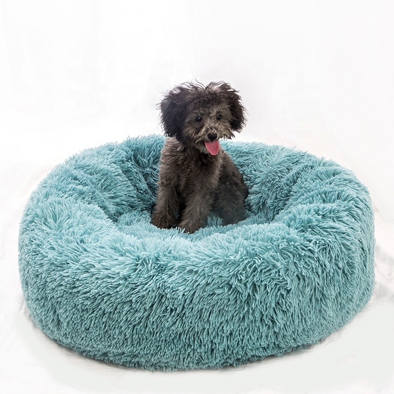 Wholesale Machine Washable Comfortable Soft Calming Donut Pet Cat Dog Bed