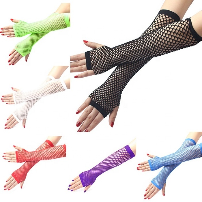 Sexy Women Girls Leg Arm Cuff Party Wear Fancy Dress Neon Fingerless Fishnet Gloves