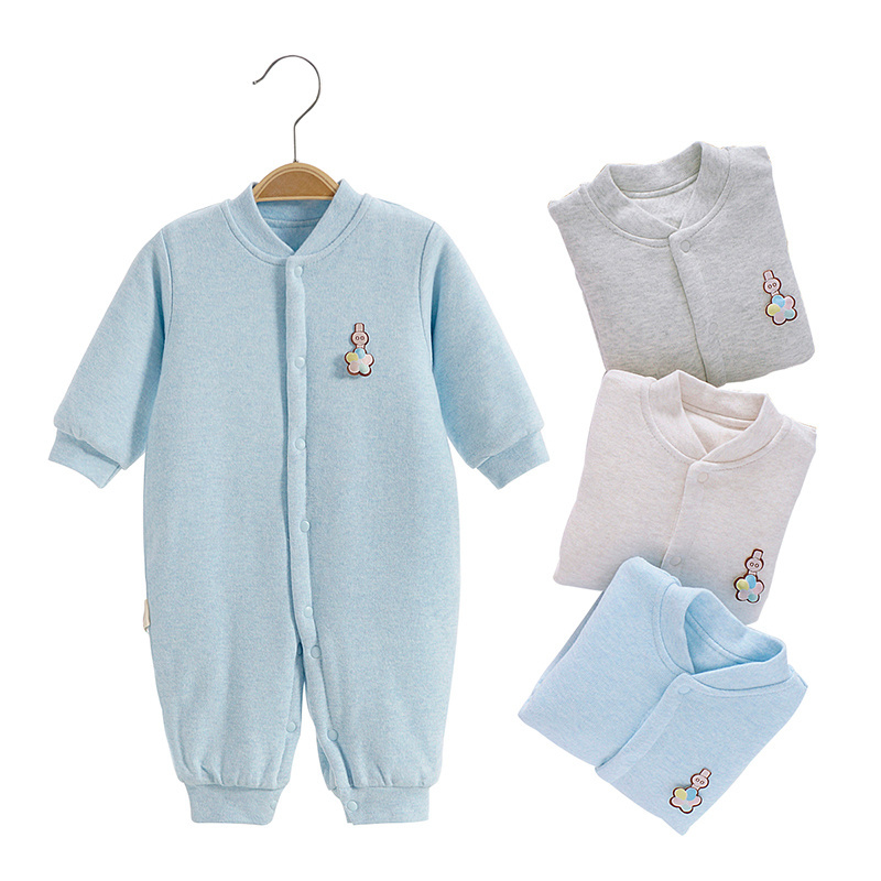 long sleeves 100% organic cotton knitted bamboo boys girls clothes newborn baby jumpsuit rompers