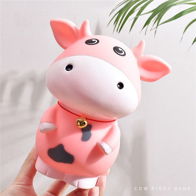 2022 Cartoon calf piggy bank study decoration anti  fall large capacity piggy bank money storage jar