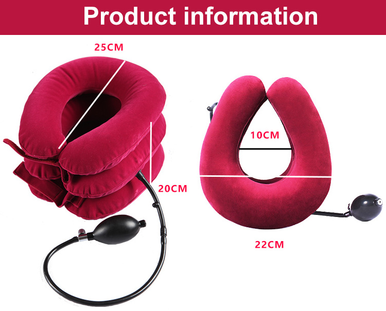 Decompression fixed orthopedic retractor collar support inflatable cervical neck traction device