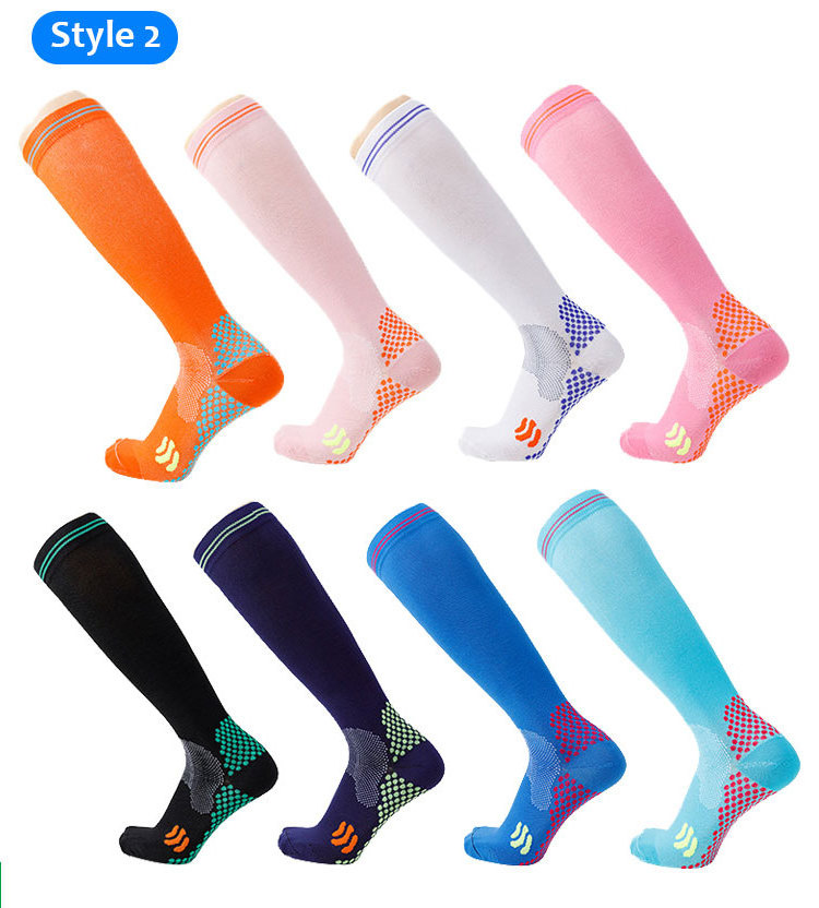 Unisex nylon breathable bulk print green red pink xxl youth athletic long high compression football socks