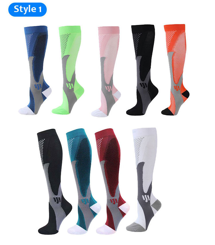 Unisex nylon breathable bulk print green red pink xxl youth athletic long high compression football socks