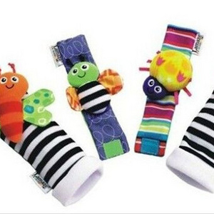 2021 Popular Animal Children Infant Newborn Toy Plush Foot  Wrist Rattle Baby Foot Socks