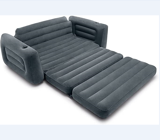 Popular inflatable pull-out chair folding portable velvety single sofa bed furniture