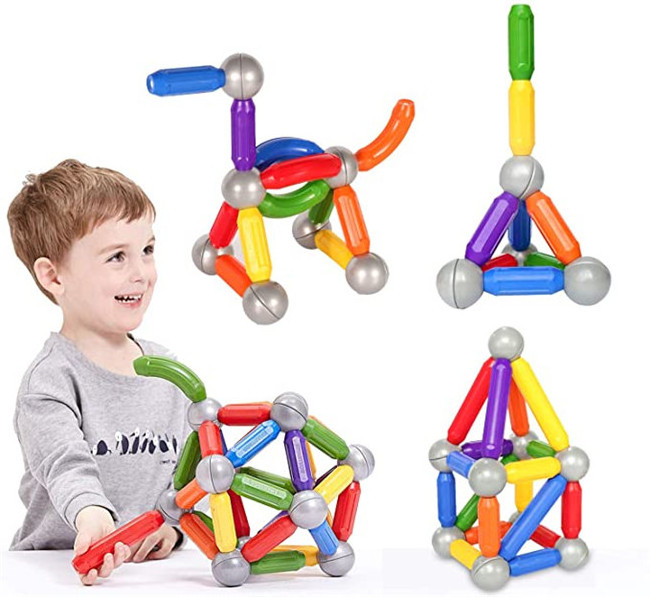 Children Development of intelligence Educational Stem Toys 3D Magnet Balls and Rods Magnetic balls and stick