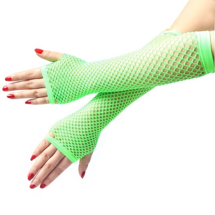 Sexy Women Girls Leg Arm Cuff Party Wear Fancy Dress Neon Fingerless Fishnet Gloves