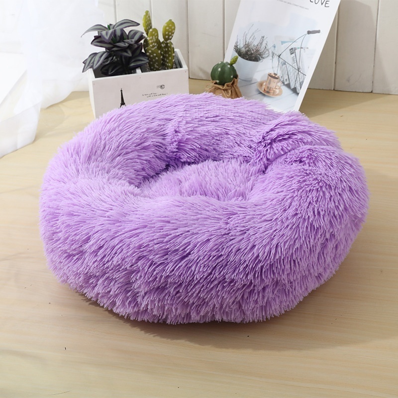 Washable Anti-Anxiety Self Warming Indoor Sleeping Calming Dog Bed Donut Cat Puppy Bed