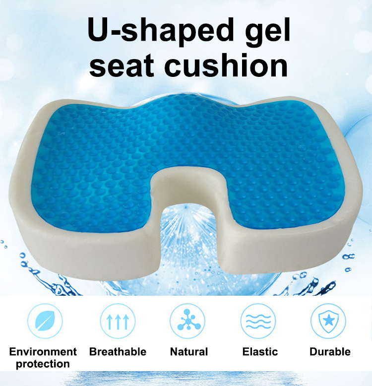 Ergonomic memory foam office long sitting pressure relief thick gel chair seat cushion