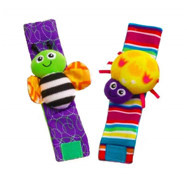 2021 Popular Animal Children Infant Newborn Toy Plush Foot  Wrist Rattle Baby Foot Socks