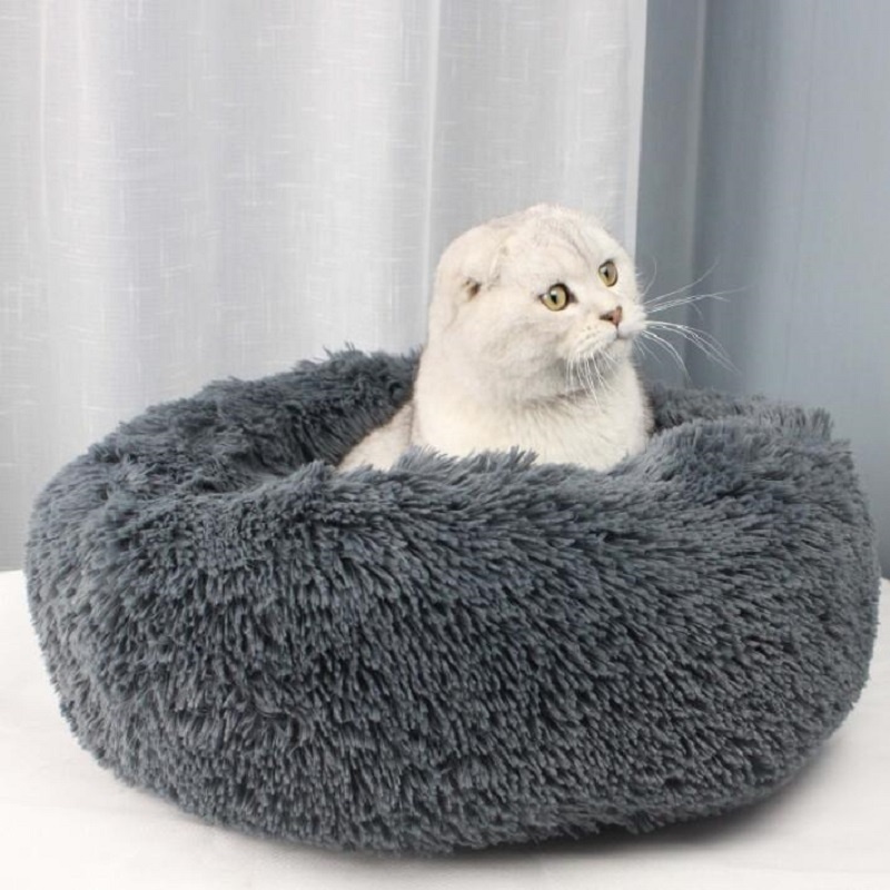 Wholesale Machine Washable Comfortable Soft Calming Donut Pet Cat Dog Bed