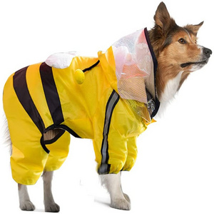 Promotional Pet Raining Multicolor Waterproof Rain Hoodie Puppies Jumpsuit Large Dog Raincoat