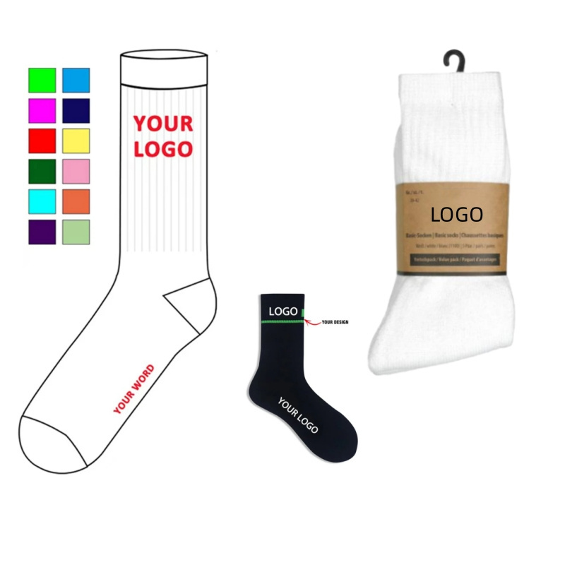 Custom Brand Logo Outdoor Merino Nylon Running Cycling Soccer Hip Hop High Street Sport Wear Hemp Hiking Short Crew Socks