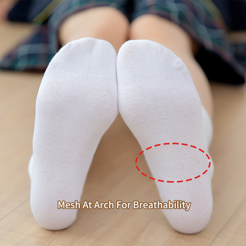 2022 Wholesale Cheap Solid Cotton Student Children Cotton Crew School Kid Socks