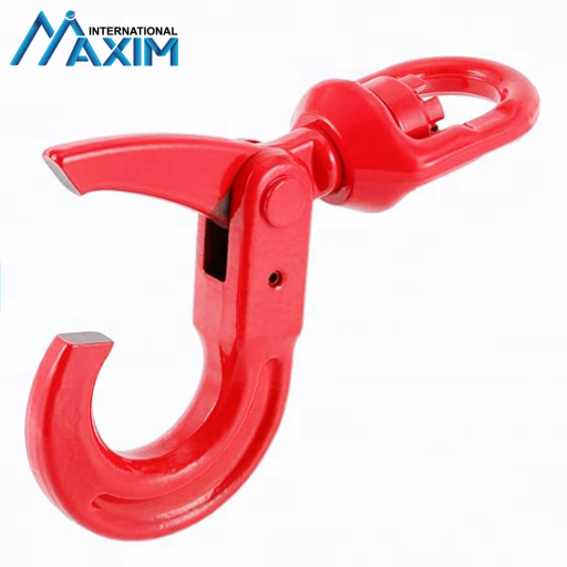 Grade 80 Forged Alloy Steel Lifting Safety Hook Swivel Self-Locking Hook