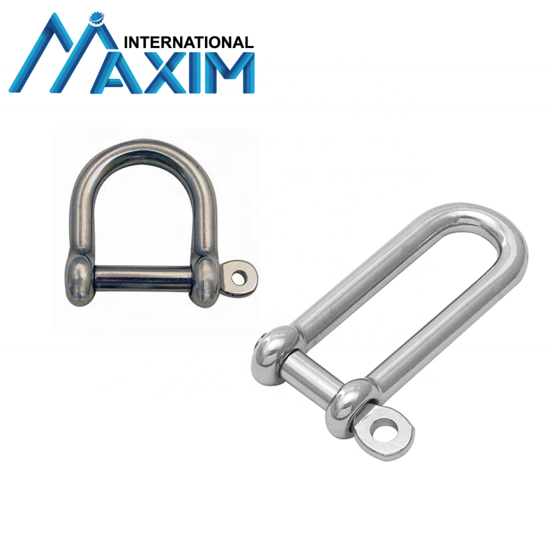 Marine Hardware Stainless Steel Key Pin D Shackle With Bar