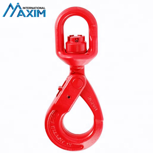 Grade 80 Forged Alloy Steel Lifting Safety Hook Swivel Self-Locking Hook