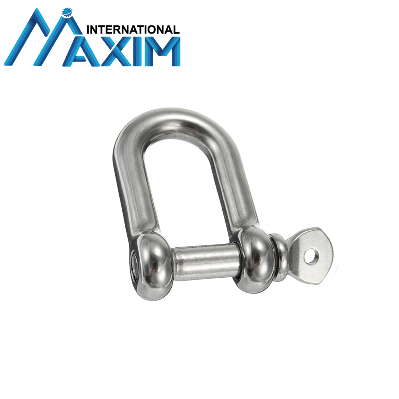 Marine Hardware Stainless Steel Key Pin D Shackle With Bar