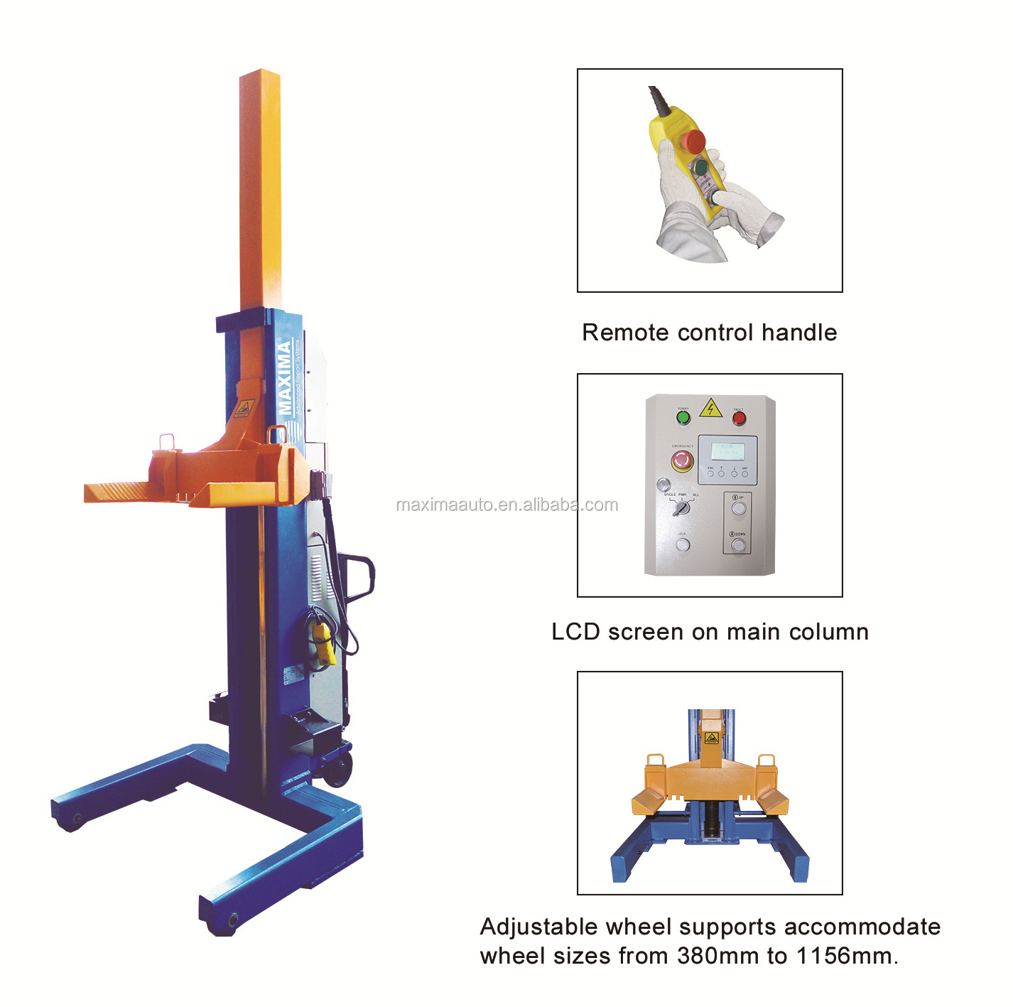 Maxima FC75 Heavy Duty Lift, cabled lift,  Tire-lifting Truck Lift