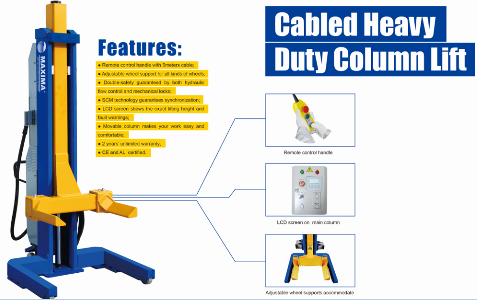 customized Maxima FC55 electric lifting column two column used car lifts for sale lifting column