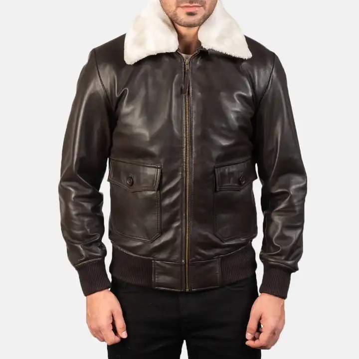 2024 Wholesale Customized Design Men's Leather Bomber Jacket Motorbike Custom High Quality Leather Jacket By Maximize Wear