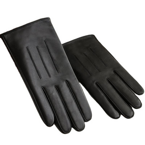 Winter Cycling Driving Bicycle Glove Windproof Thermal Warm Fleece Leather Fur Gloves 2023