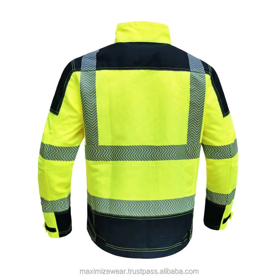 High Quality Men's Work Wear Safety Hi Vis Workwear Reflective Jacket Hi Vis Winter Wholesale Safety Working Construction Jacket