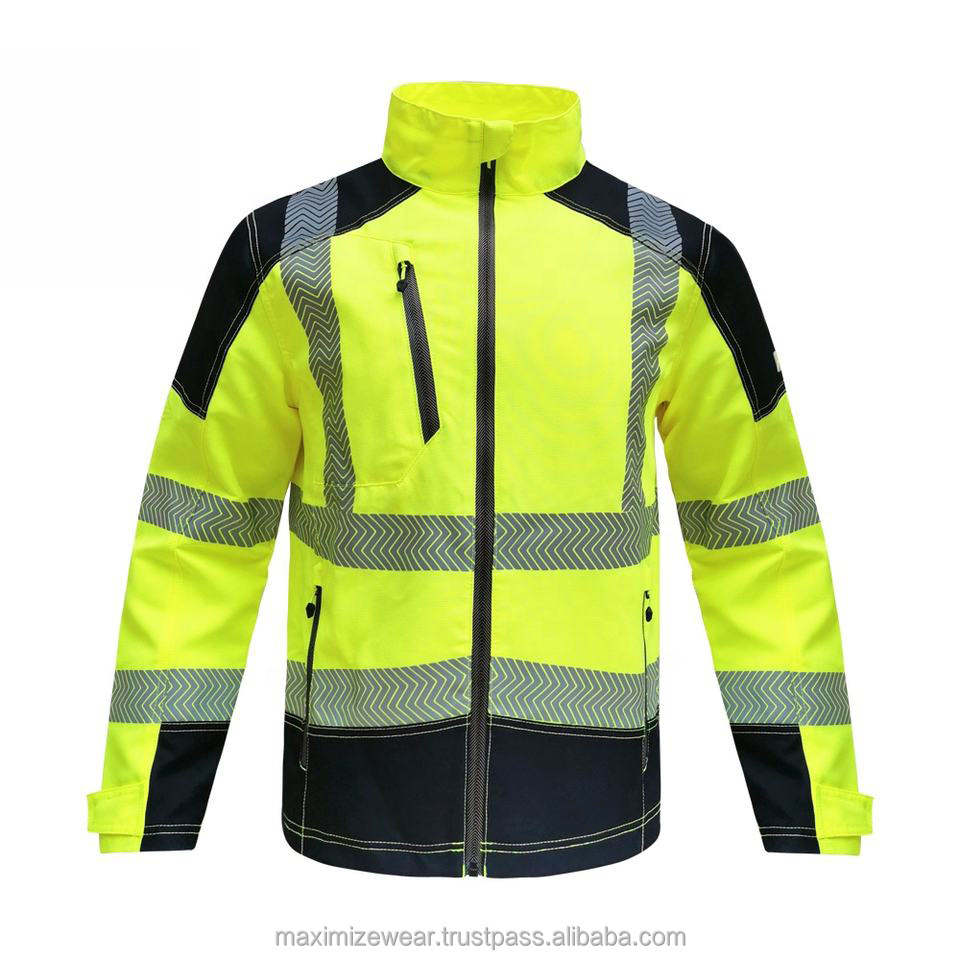 High Quality Men's Work Wear Safety Hi Vis Workwear Reflective Jacket Hi Vis Winter Wholesale Safety Working Construction Jacket