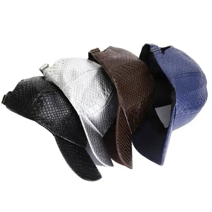 Top quality winter genuine leather Crocodile Baseball Hat Snakeskin Full PU Leather with affordable price