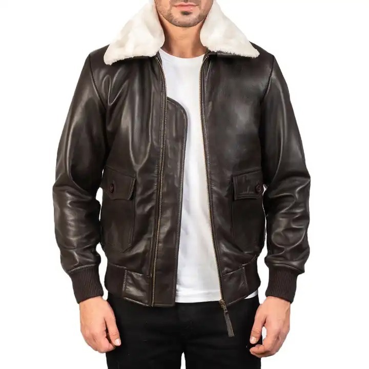 2024 Wholesale Customized Design Men's Leather Bomber Jacket Motorbike Custom High Quality Leather Jacket By Maximize Wear