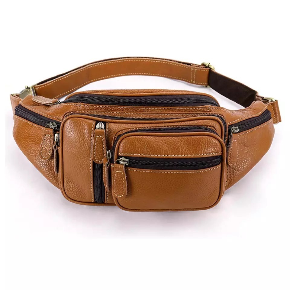 Custom Leather Large Fanny Pack Crossbody Sling Backpack Waterproof Hip Belt Bag Waist Bag By Maximize Wear