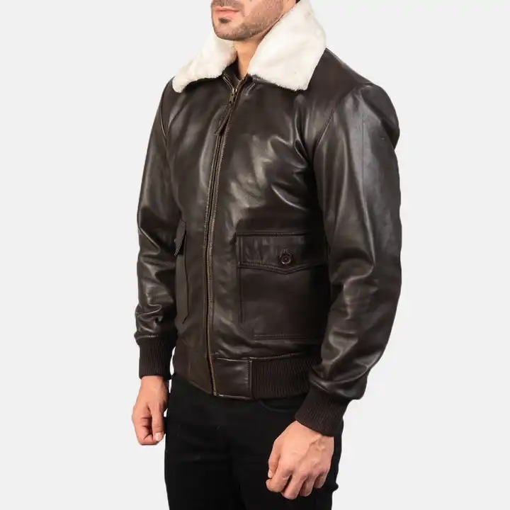 2024 Wholesale Customized Design Men's Leather Bomber Jacket Motorbike Custom High Quality Leather Jacket By Maximize Wear