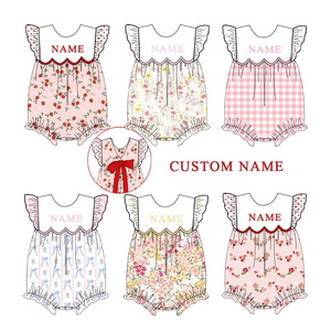 Puresun Children Clothes Custom Name Kids One-piece Jumpsuits Boutique Baby Girls Rompers Wholesale