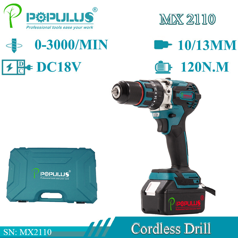 iPOPULUS power craft cordless drill 21V cordless high powered electric power diamond core drill tools for sale competitive price