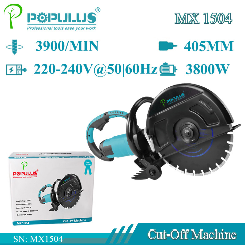 iPOPULUS Wall Cutter Electric 3800w Wall Concrete Cutter Grooving Machine For Concrete Brick Cutting 355mm Electric Wall Chaser