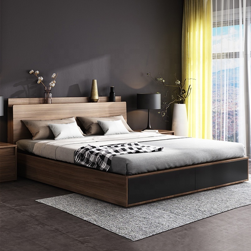 Luxury home furniture bedroom set design multifunctional furniture set can be raised and lowered adjustable wooden storage bed