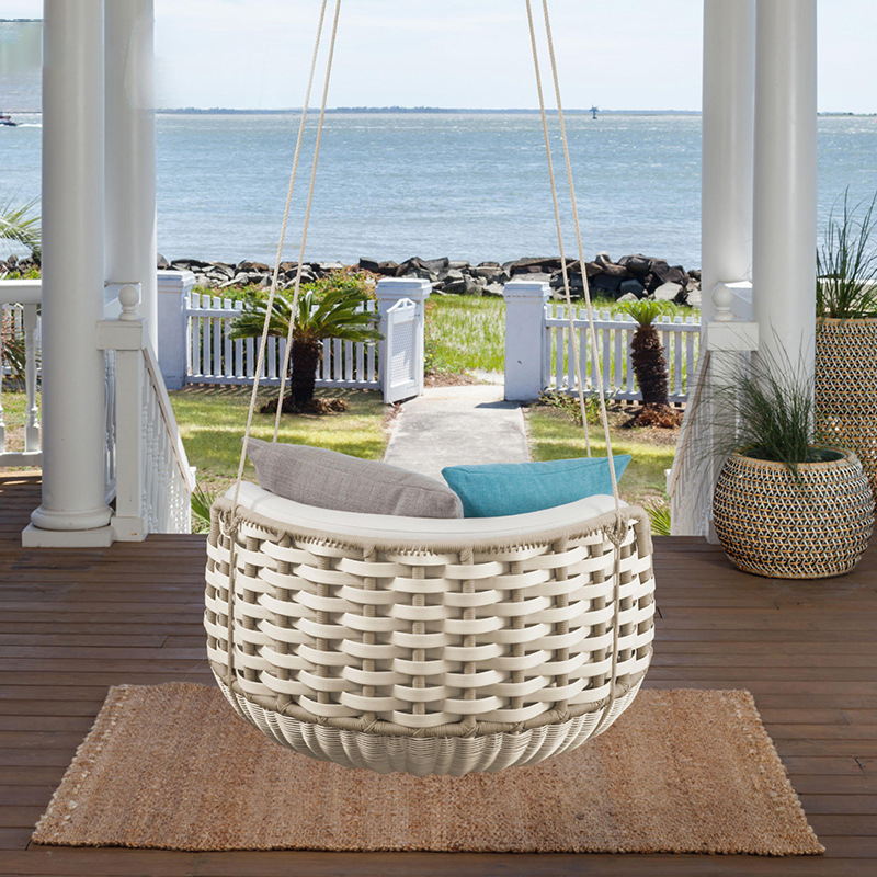 Outdoor single double Basket chair Balcony Hanging round bed furniture Garden swing