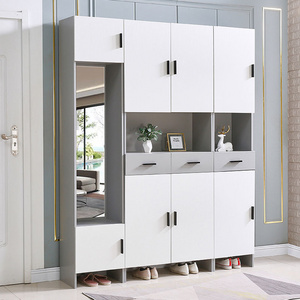 Entrance cabinet shoe cabinet household simple large-capacity combination living room wardrobe console table with mirror