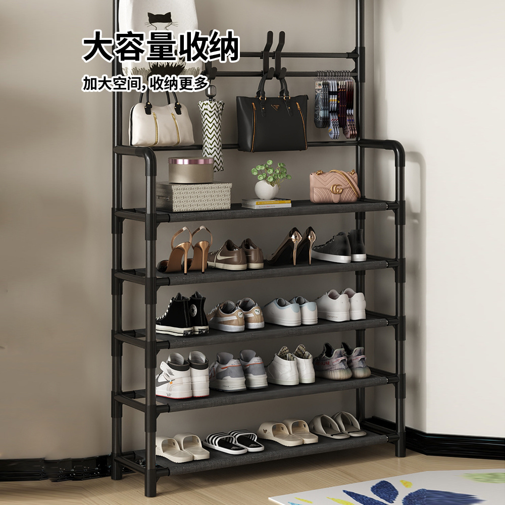 Maxky Household Shoe Rack Door Dormitory Coat Rack Coat One Shoe Cabinet Home Furniture Storage Multi-Functional Rack